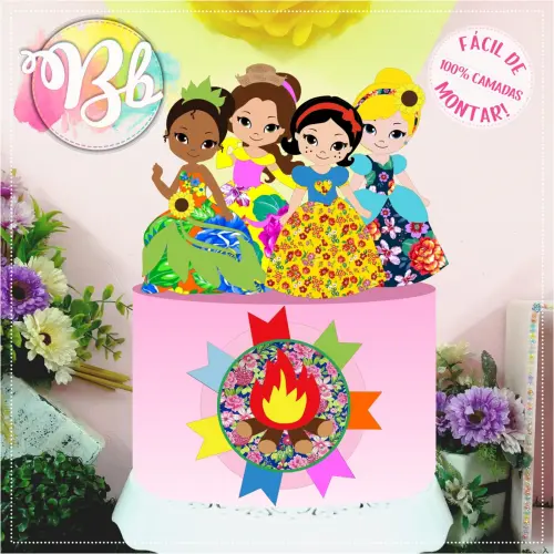 Arquivo de corte topo de bolo princesas