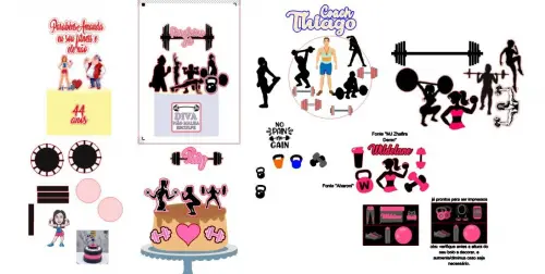 Arquivo de corte topo de bolo Academia