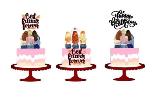 Arquivo de corte topo de bolo Amigas