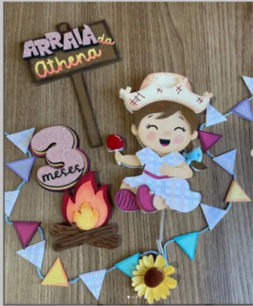 Arquivo de corte topo de bolo Arraiá