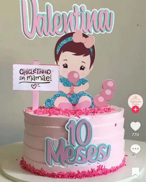 Arquivo de corte topo de bolo Chicletinho da mamãe