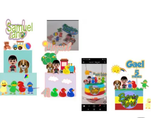 Arquivo de corte topo de bolo Bento e Totó