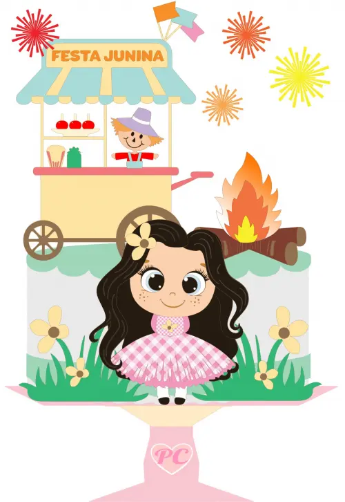 Arquivo de corte topo de bolo Arraiá