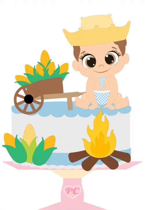 Arquivo de corte topo de bolo Arraiá