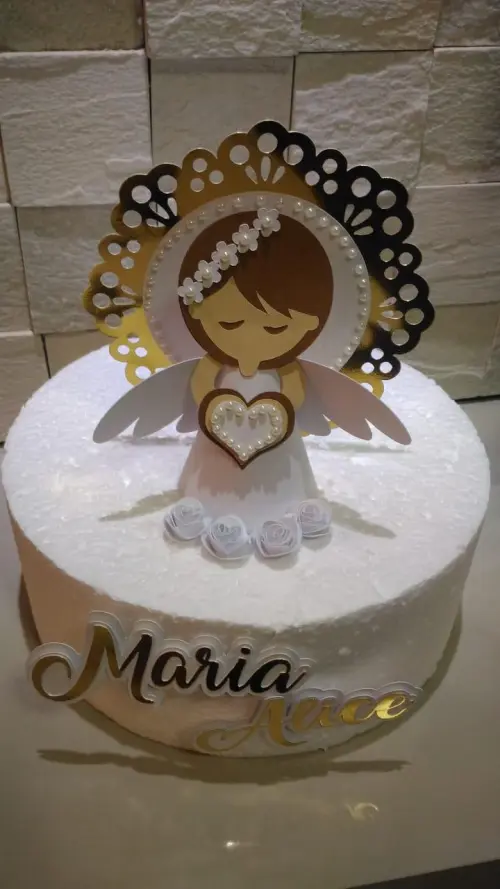 Arquivo de corte topo de bolo Anjinha