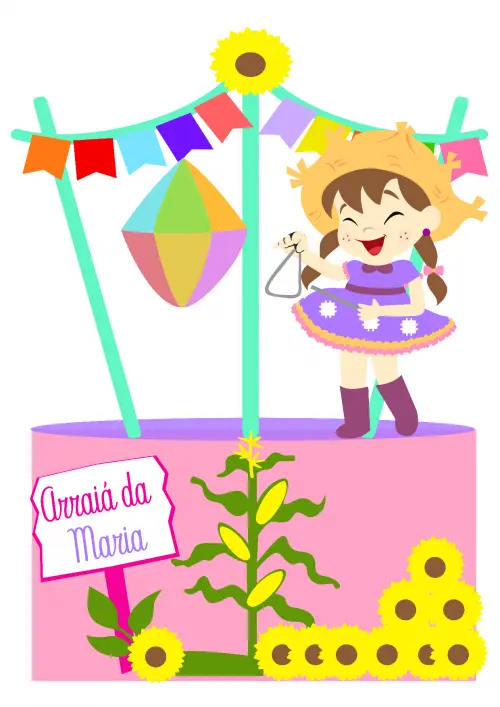 Arquivo de corte topo de bolo Arraiá