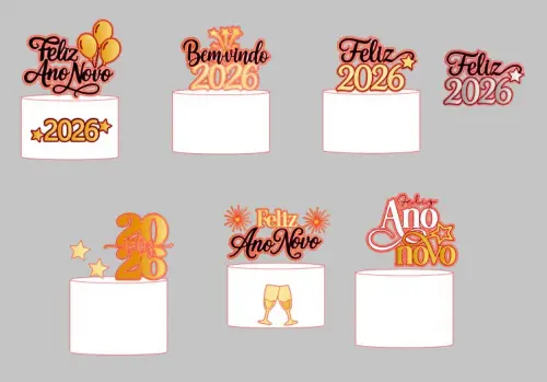 Arquivo de corte topo de bolo ano novo