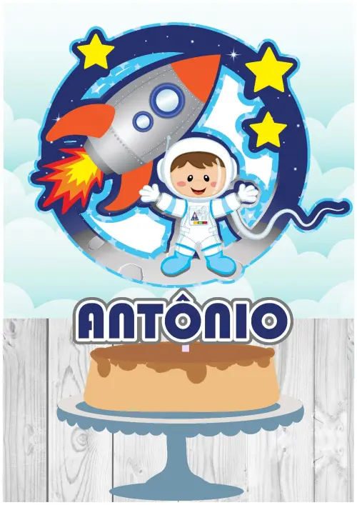 Arquivo de corte topo de bolo Astronauta