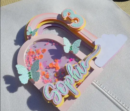 Arquivo de corte topo de bolo arco iris