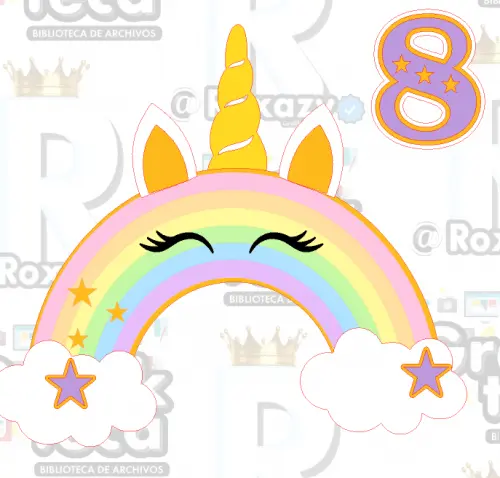 Arquivo de corte topo de bolo arco iris