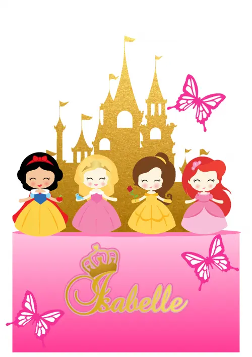 Arquivo de corte topo de bolo princesas