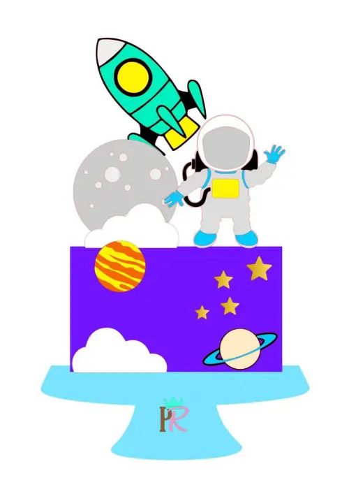 Arquivo de corte topo de bolo Astronauta