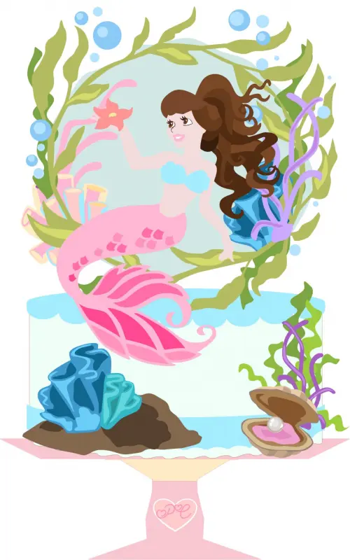 Arquivo de corte topo de bolo Sereia