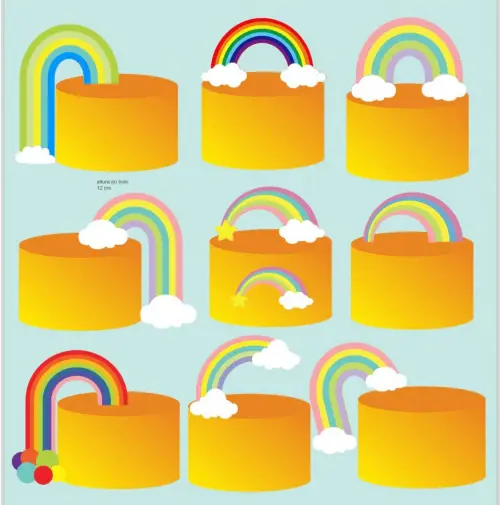Arquivo de corte topo de bolo arco iris