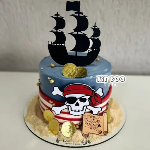 Arquivo de corte topo de bolo Pirata