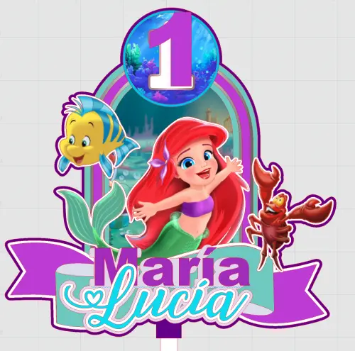 Arquivo de corte topo de bolo ariel
