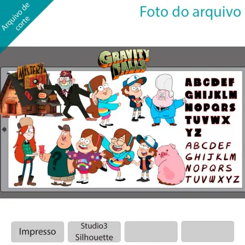 Arquivo de corte topo de bolo Gravity falls