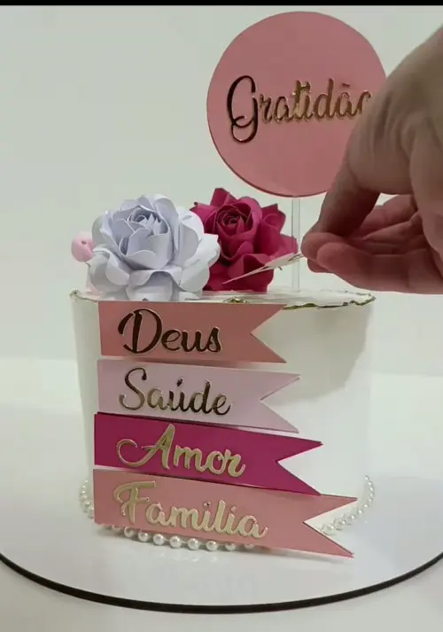 Arquivo de corte topo de bolo gratidão