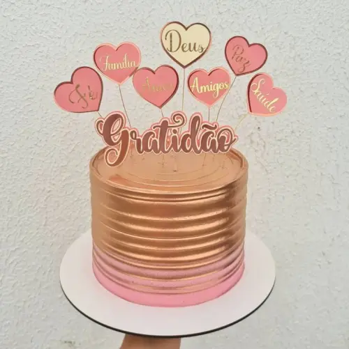 Arquivo de corte topo de bolo gratidão