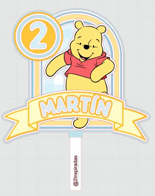 Arquivo de corte topo de bolo Ursinho Pooh