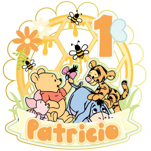 Arquivo de corte topo de bolo Ursinho Pooh