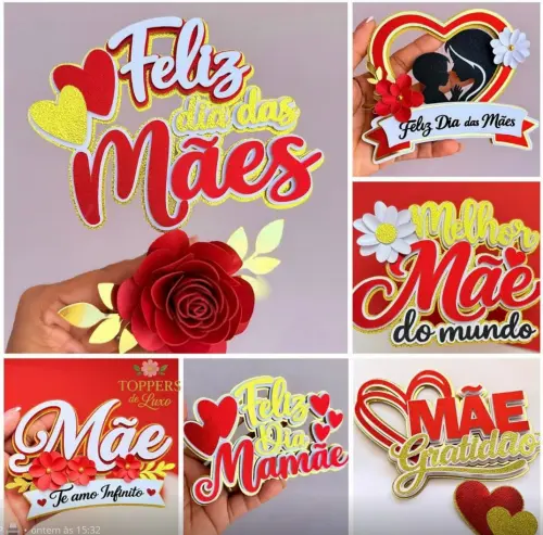Arquivo de corte Topo de bolo Dia das Mães