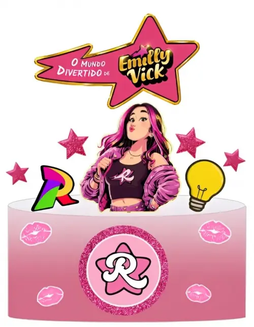 Arquivo de Corte Topo de Bolo Emilly Vick dos Rosa