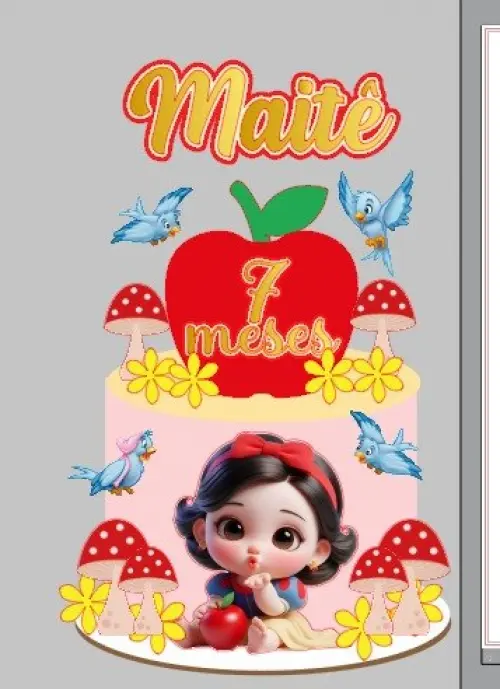 Arquivo de corte topo de bolo Branca de Neve