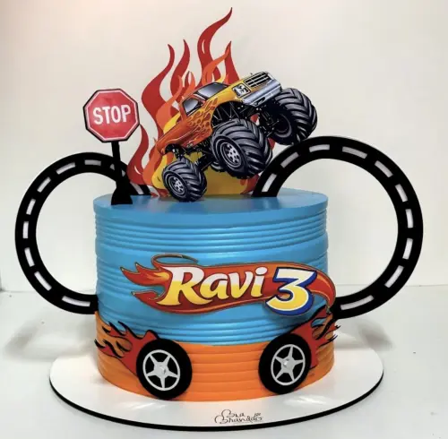 Topo de Bolo Monster Truck