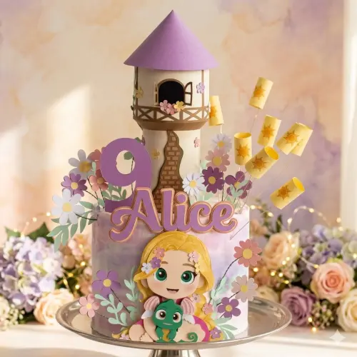 Arquivo de corte topo de bolo Rapunzel
