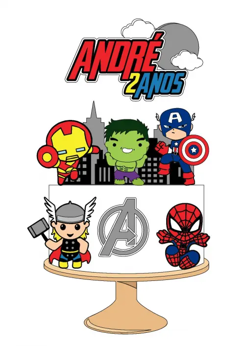 Arquivo de corte Topo de bolo Avengers