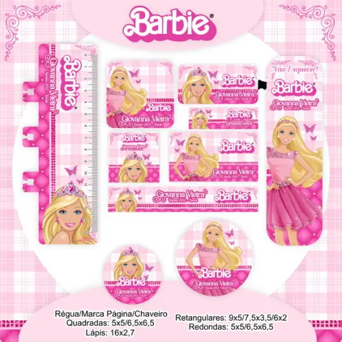 Arquivo Digital Etiqueta Escolar Barbie