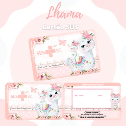 Cartão SUS - Personalizado Lhama