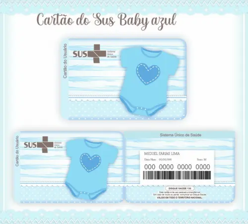 Cartão SUS Baby Menino