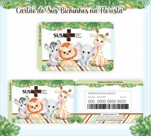 Cartão SUS Bichinho da Floresta