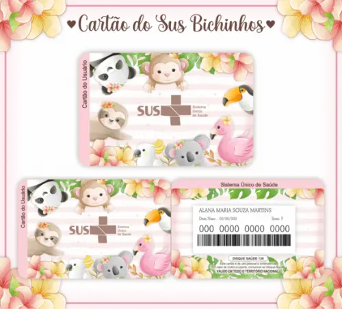 Cartão SUS Bichinhos