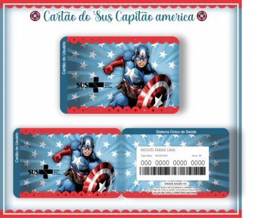 Cartão SUS Capitão América