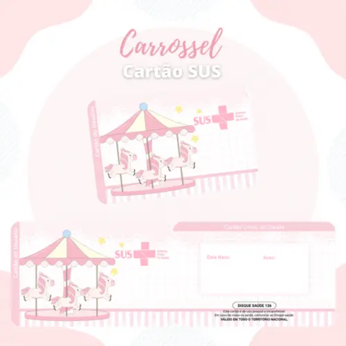 Cartão SUS Carrossel Menina
