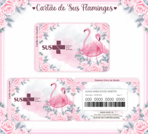 Cartão SUS Flamingos