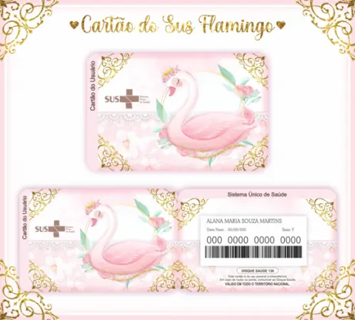 Cartão SUS Flamingos