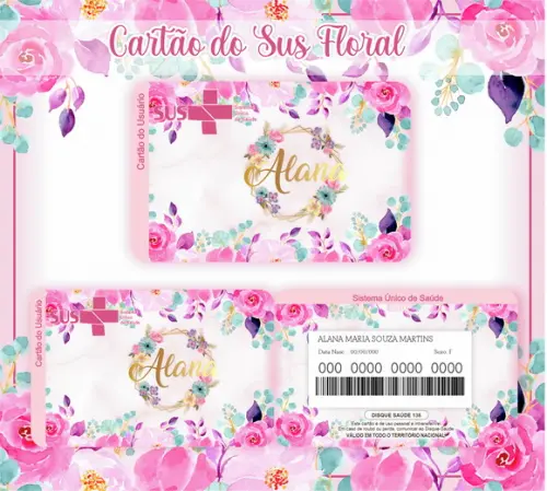 Cartão SUS Floral