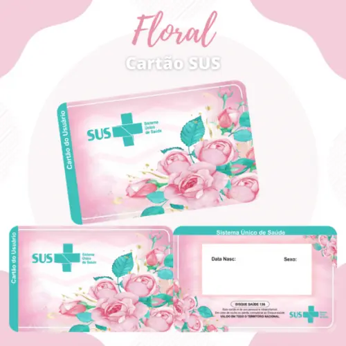Cartão SUS Floral