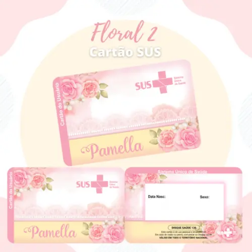 Cartão SUS Floral
