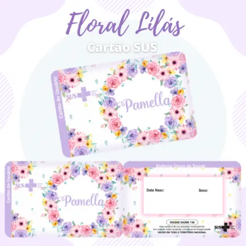 Cartão SUS Floral
