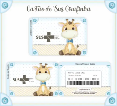 Cartão SUS GIrafinha
