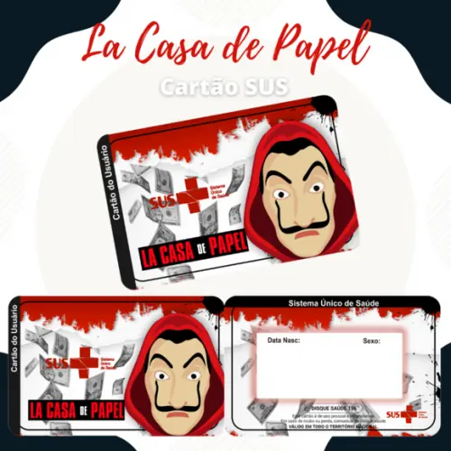 Cartão SUS la Casa de Papel