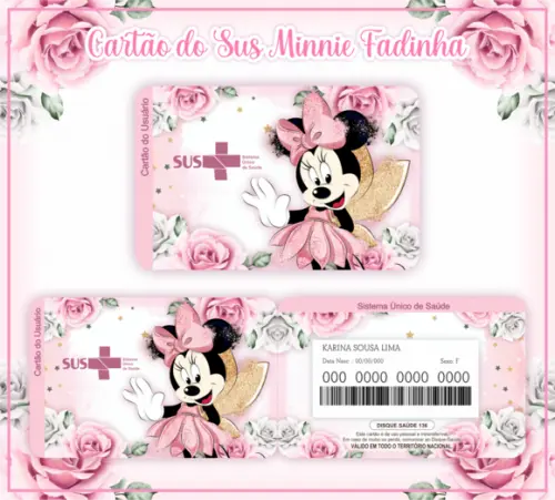 Cartão SUS Minnie Fadinha