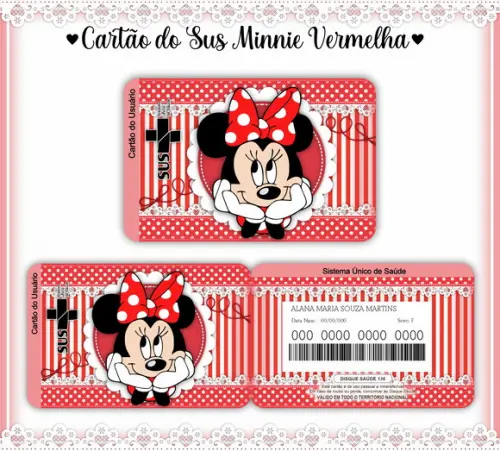 Cartão SUS Minnie Vermelha