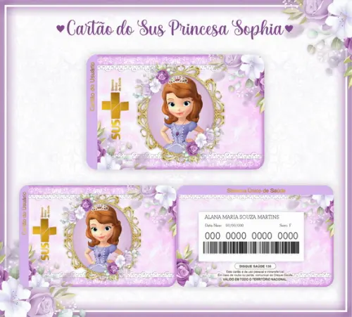 Cartão SUS Princesa Sofia