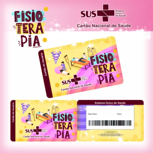 Cartão SUS Profissões Fisioterapia